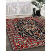 Traditional Dark Almond Brown Medallion Rug, tr1717