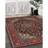 Traditional Dark Almond Brown Medallion Rug, tr1718