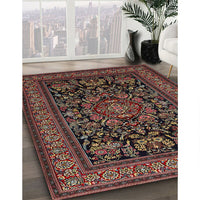 Traditional Dark Almond Brown Medallion Rug, tr1719