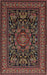 Traditional Dark Almond Brown Medallion Rug, tr1719