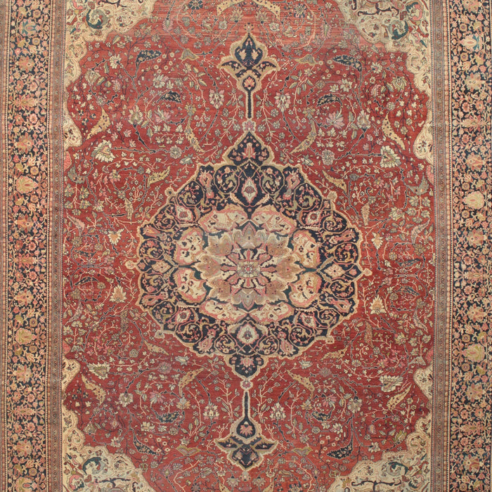 Traditional Brown Red Medallion Rug, tr171