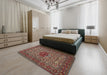 Machine Washable Traditional Saffron Red Rug in a Bedroom, wshtr1720