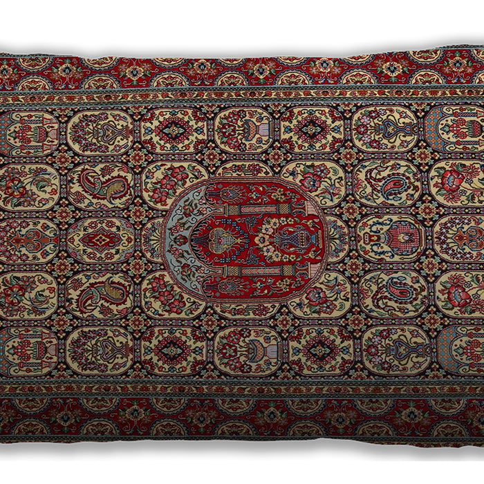 Traditional Classic Rectangular Saffron Red Lumbar Throw Pillow, 13 inch by 19 inch, lbtr1720