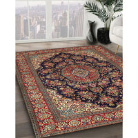 Traditional Orange Brown Medallion Rug, tr1721