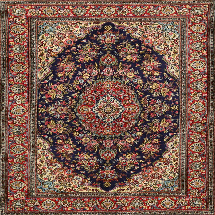 Round Machine Washable Traditional Orange Brown Rug, wshtr1721
