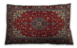 Traditional Classic Rectangular Saffron Red Lumbar Throw Pillow, 13 inch by 19 inch, lbtr1722