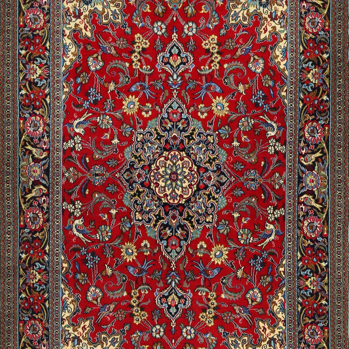 Machine Washable Traditional Saffron Red Rug, wshtr1722