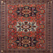 Square Traditional Dark Almond Brown Persian Rug, tr1723