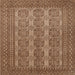 Round Machine Washable Traditional Saddle Brown Rug, wshtr1724