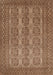 Machine Washable Traditional Saddle Brown Rug, wshtr1724