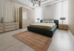 Traditional Saddle Brown Persian Rug in a Bedroom, tr1724