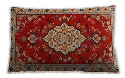 Traditional Classic Rectangular Red Lumbar Throw Pillow, 13 inch by 19 inch, lbtr1725