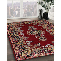 Traditional Dark Gold Brown Medallion Rug, tr1727