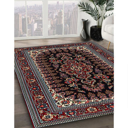 Traditional Army Brown Persian Rug in Family Room, tr1728