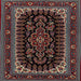 Round Machine Washable Traditional Army Brown Rug, wshtr1728