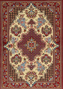 Machine Washable Traditional Saffron Red Rug, wshtr1729