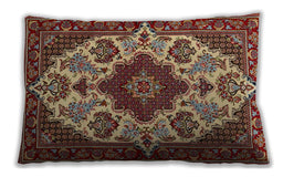 Traditional Classic Rectangular Saffron Red Lumbar Throw Pillow, 13 inch by 19 inch, lbtr1729