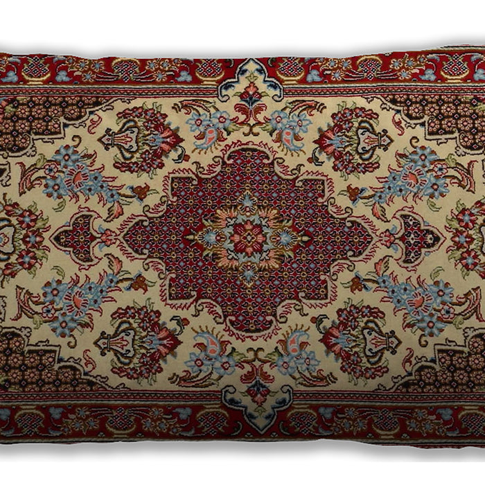 Traditional Classic Rectangular Saffron Red Lumbar Throw Pillow, 13 inch by 19 inch, lbtr1729