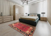 Machine Washable Traditional Red Rug in a Bedroom, wshtr172