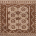 Square Traditional Saddle Brown Southwestern Rug, tr1730