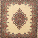 Square Traditional Sienna Brown Medallion Rug, tr1731