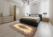 Machine Washable Traditional Sienna Brown Rug in a Bedroom, wshtr1731