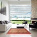 Square Traditional Mango Orange Persian Rug in a Living Room, tr1732