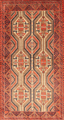 Machine Washable Traditional Mango Orange Rug, wshtr1732