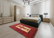 Traditional Red Persian Rug in a Bedroom, tr1733