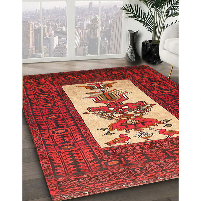 Traditional Red Persian Rug in Family Room, tr1733