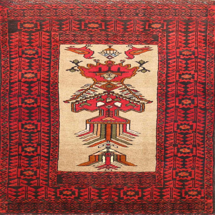 Square Traditional Red Persian Rug, tr1733