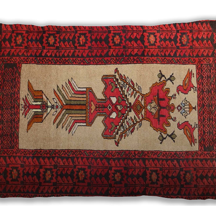 Traditional Classic Rectangular Red Lumbar Throw Pillow, 13 inch by 19 inch, lbtr1733