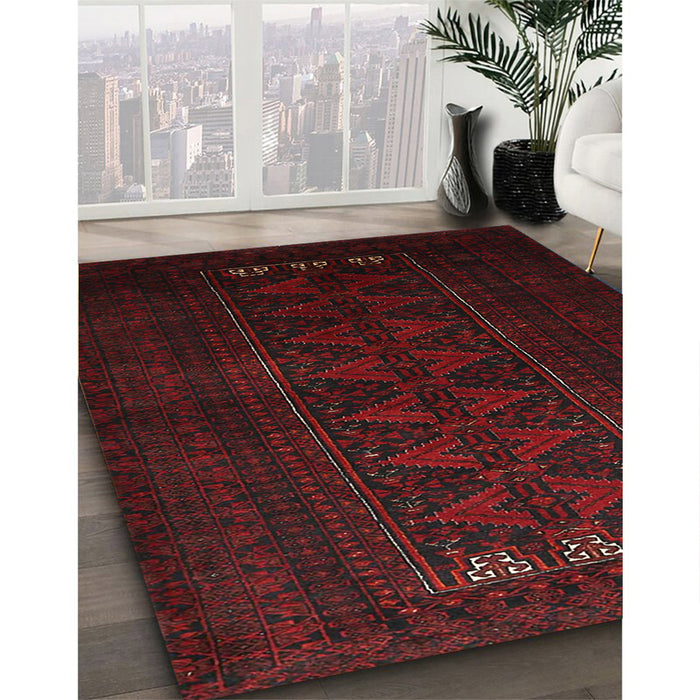 Traditional Bakers Brown Persian Rug in Family Room, tr1734