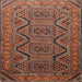 Round Machine Washable Traditional Bronze Brown Rug, wshtr1735