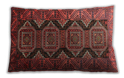 Traditional Classic Rectangular Cherry Red Lumbar Throw Pillow, 13 inch by 19 inch, lbtr1736