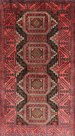 Machine Washable Traditional Cherry Red Rug, wshtr1736