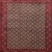 Round Machine Washable Traditional Saffron Red Rug, wshtr1737