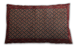Traditional Classic Rectangular Saffron Red Lumbar Throw Pillow, 13 inch by 19 inch, lbtr1737