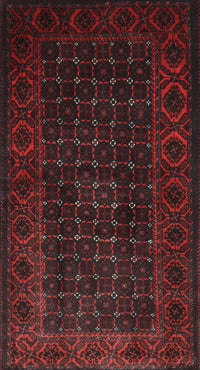 Machine Washable Traditional Saffron Red Rug, wshtr1738