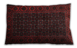 Traditional Classic Rectangular Saffron Red Lumbar Throw Pillow, 13 inch by 19 inch, lbtr1738