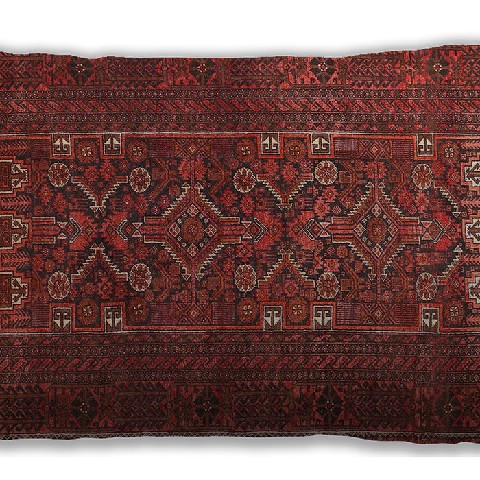 Traditional Classic Rectangular Tomato Red Lumbar Throw Pillow, 13 inch by 19 inch, lbtr1739