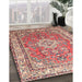 Traditional Bright Maroon Red Persian Rug in Family Room, tr173