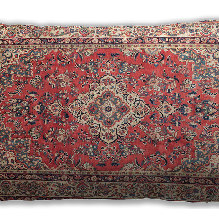 Traditional Classic Rectangular Bright Maroon Red Lumbar Throw Pillow, 13 inch by 19 inch, lbtr173