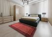 Machine Washable Traditional Red Rug in a Bedroom, wshtr1740