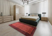 Traditional Red Southwestern Rug in a Bedroom, tr1740