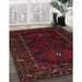 Traditional Wine Red Persian Rug in Family Room, tr1743