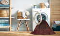 Machine Washable Traditional Bakers Brown Rug in a Washing Machine, wshtr1745