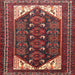 Round Machine Washable Traditional Dark Almond Brown Rug, wshtr1748