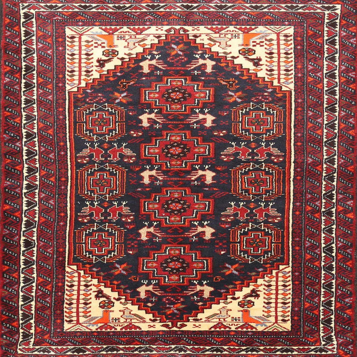 Square Traditional Dark Almond Brown Persian Rug, tr1748