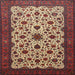 Square Traditional Saffron Red Persian Rug, tr1749